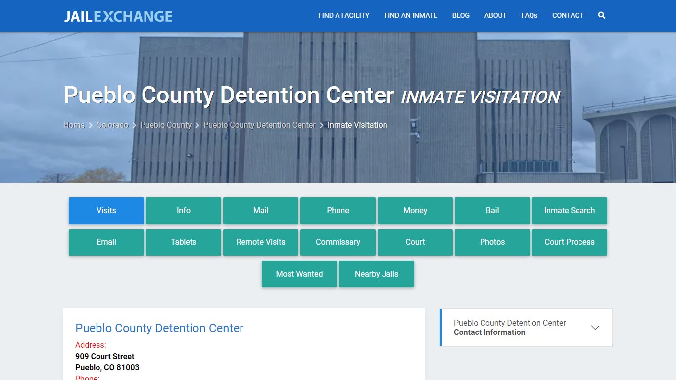 Inmate Visitation - Pueblo County Detention Center, CO - Jail Exchange